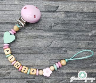 Personalisierte Schnullerkette mit Namen / Namenskette Baby